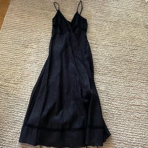 Reformation black linen wrap-dress